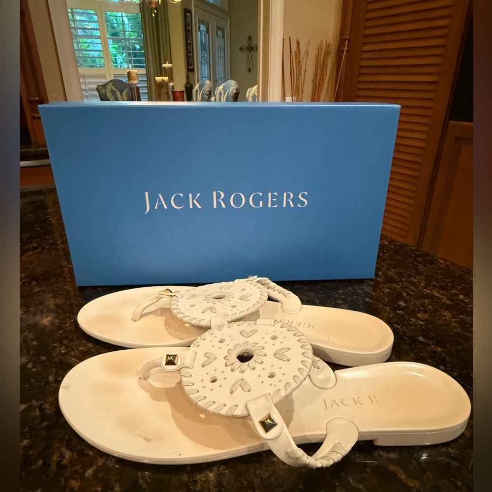 Jack Rogers Georgica Jelly Sandals White-Size 8